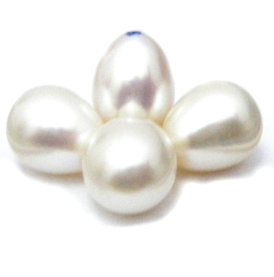 White 11-12mm Drop Undrilled Pearls